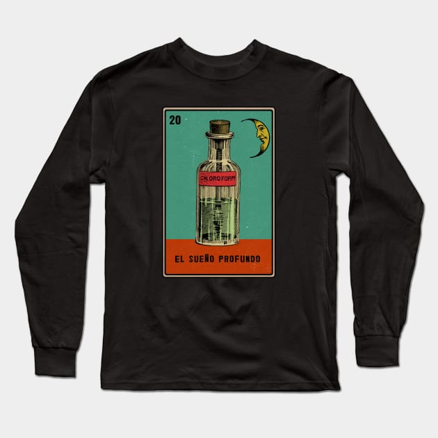 Vintage Loteria Chloroform Long Sleeve T-Shirt by Kujo Vintage